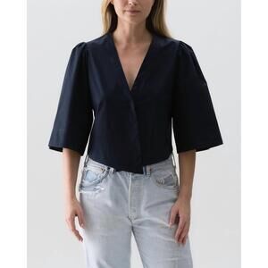 NEW CISSA lady cotton cardigan in navy